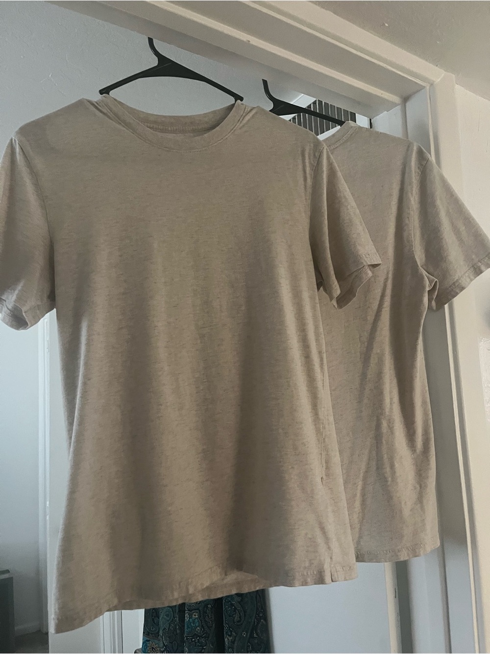 2 Everlane Uniform, organic cotton, short sleeved T-shirtsshirts, cream Heather